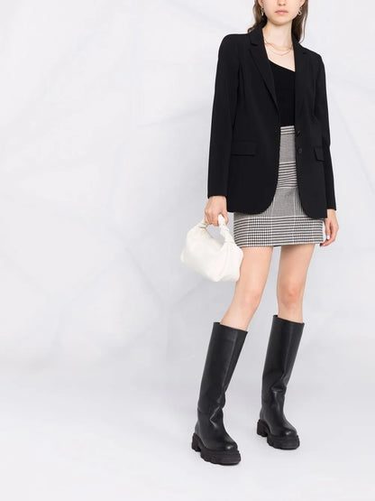 Notched-Lapels Single-Breasted Blazer