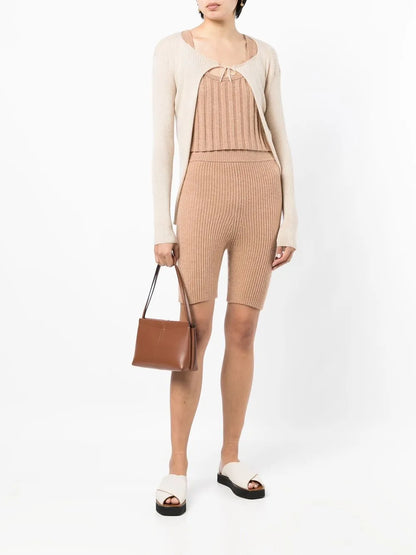 Mira Ribbed Merino-Cashmere Shorts