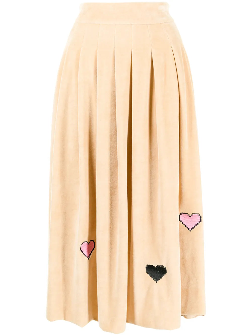 Heart-Detail Pleated Skirt