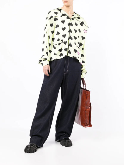 Pixel-Heart Print Shirt