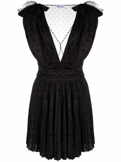 Star-Print Sleeveless Mini Dress