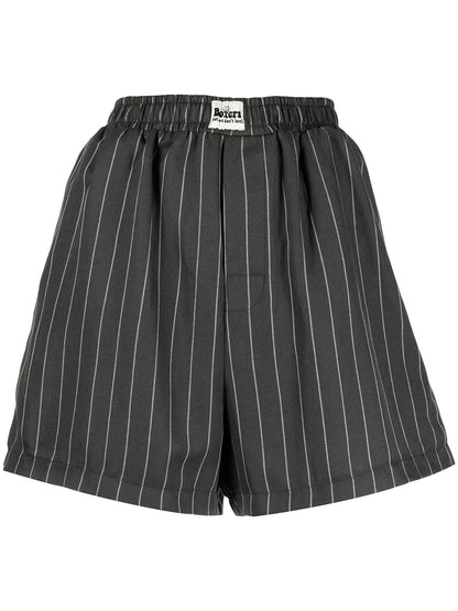 Pinstripe-Print Elasticated Shorts