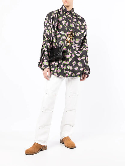 Pixel Floral-Print Box Shirt