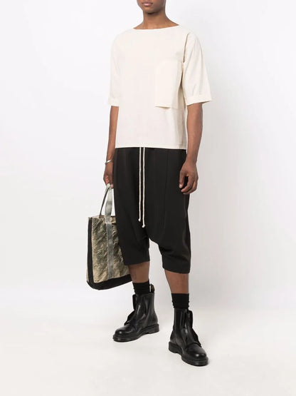 Drawstring Drop-Crotch Shorts