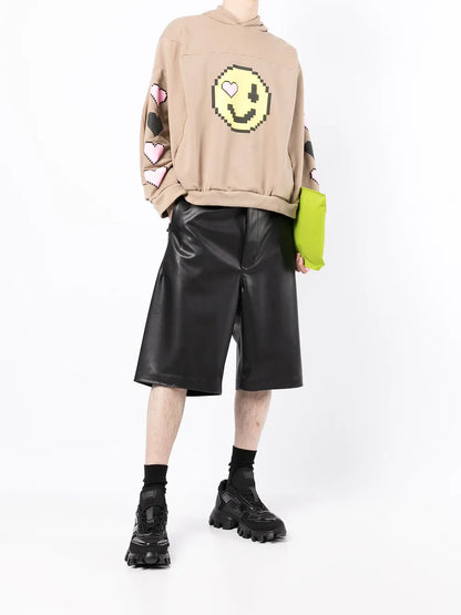 Pixel-Smiley Pullover Box Hoodie