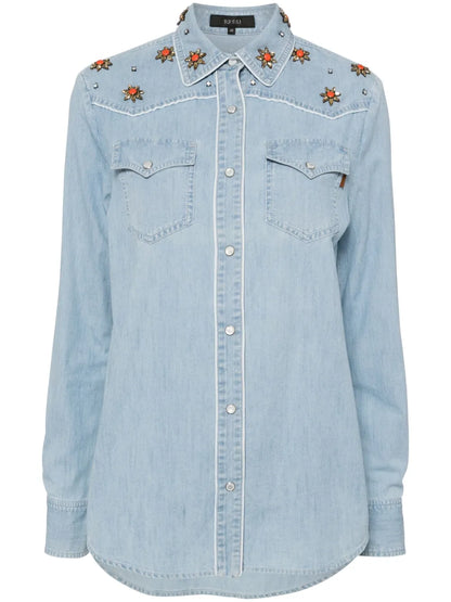Embellished Yoke Denim Shirt