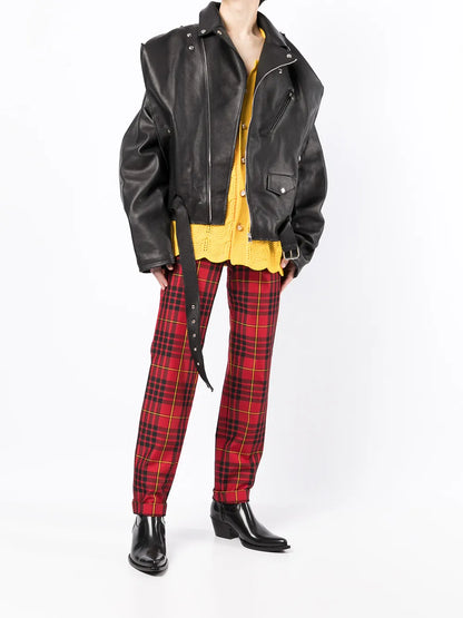 Box Leather Motorcycle Jacket