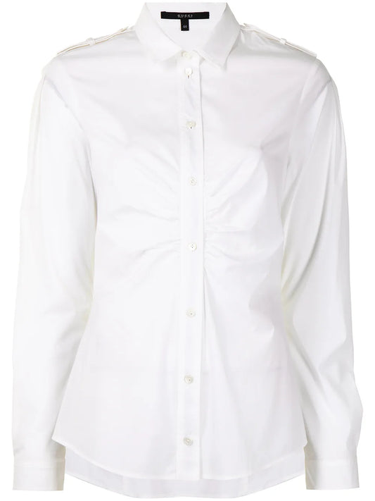 Ruched Cotton Shirt