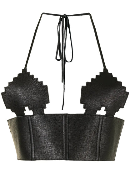 Leather Pixel Heart Top