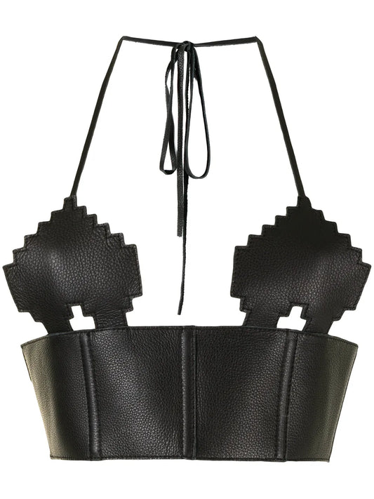 Leather Pixel Heart Top