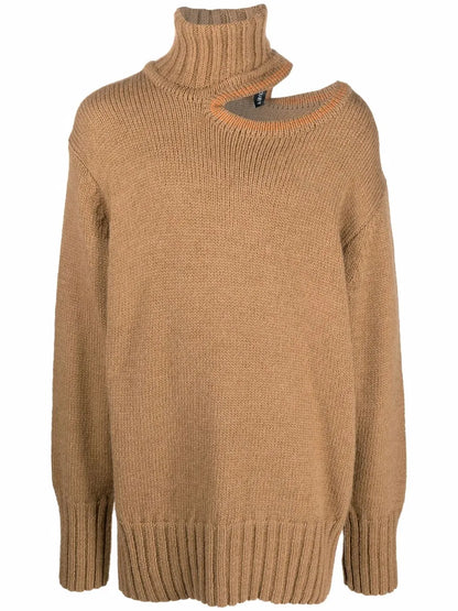 Cutout Roll Neck Jumper