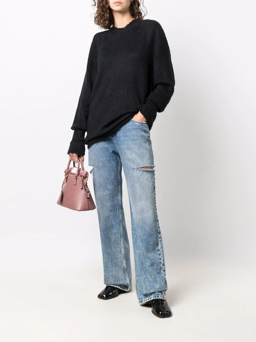 Brushed-Finish Crew Neck Jumper
