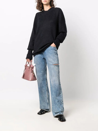 Brushed-Finish Crew Neck Jumper