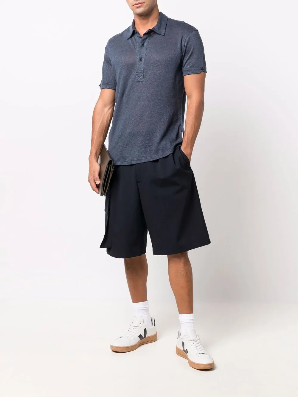 Short-Sleeved Linen Polo Shirt