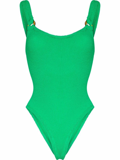 Domino Crinkle-Effect Swimsuit