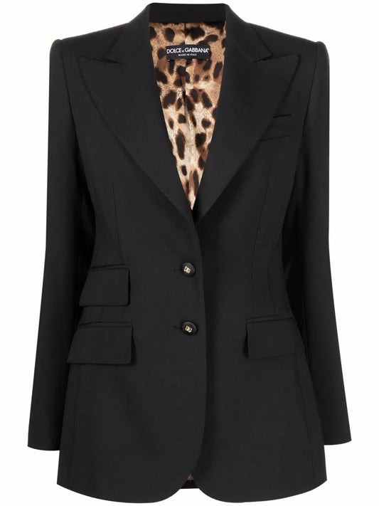 Single-Breasted Crepe Blazer