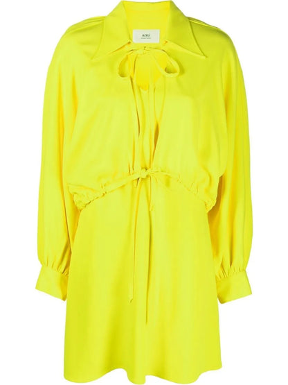 Tie-Fastening Mini Dress