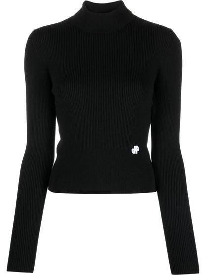 Ribbed-Knit Turtle-Neck Jumper