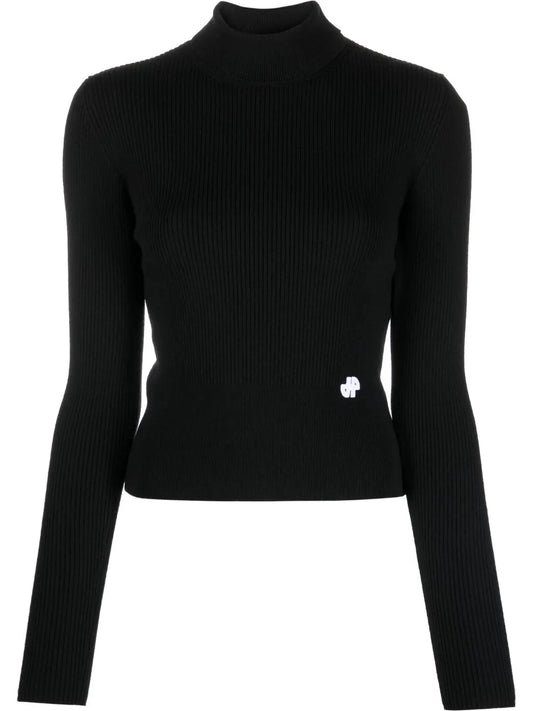 Ribbed-Knit Turtle-Neck Jumper