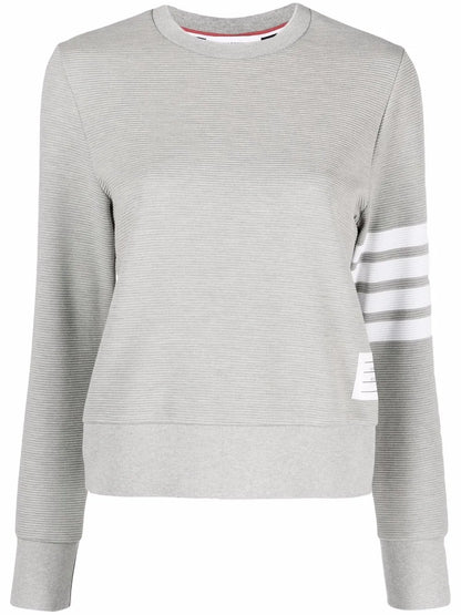 4-Bar Cotton Ribbed Sweatshirt