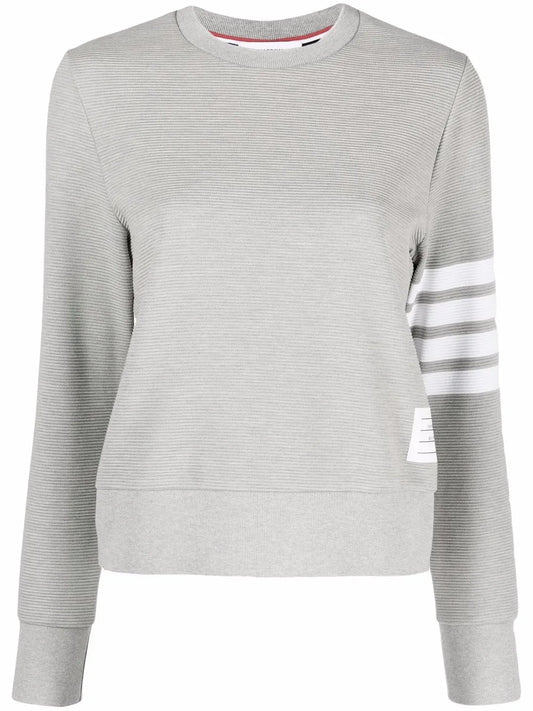 4-Bar Cotton Ribbed Sweatshirt