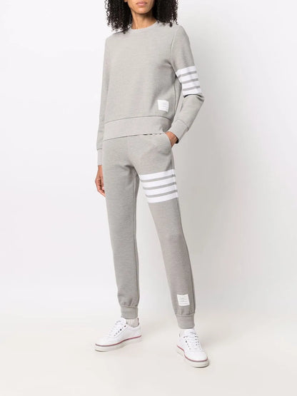 4-Bar Cotton Ribbed Sweatshirt