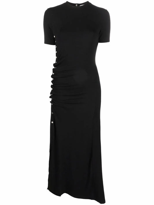 Side-Buttons Midi Dress