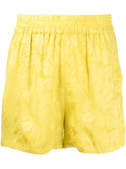 Leaf-Print Short Shorts
