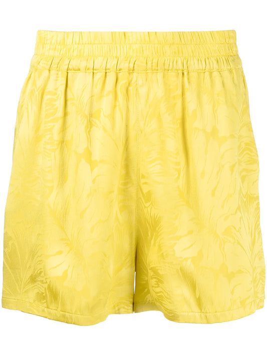 Leaf-Print Short Shorts