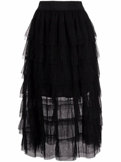 Layered Tulle Midi Skirt