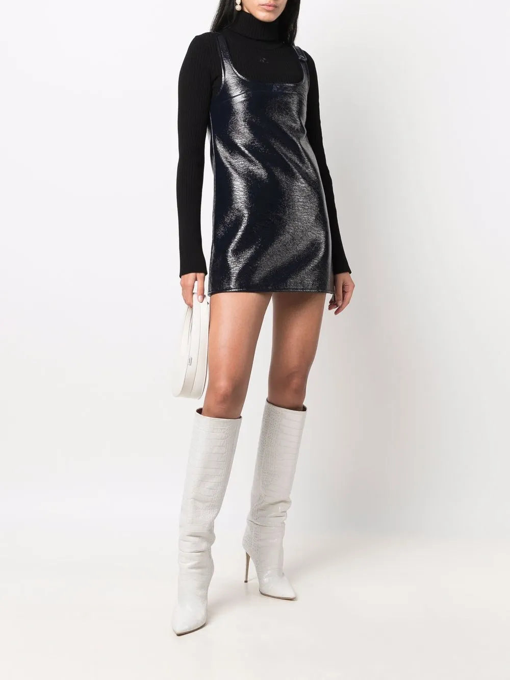 Sleeveless Vinyl Mini Dress