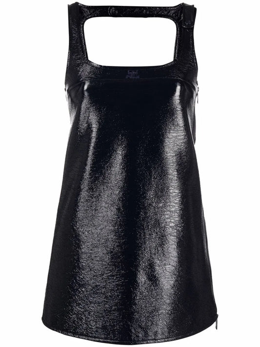 Sleeveless Vinyl Mini Dress