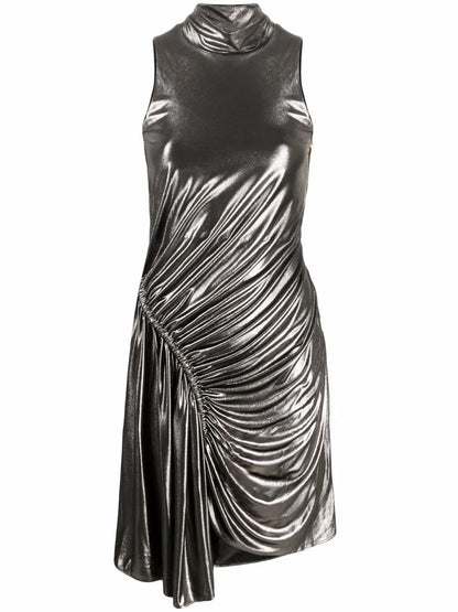 Ruched Sleeveless Mini Dress