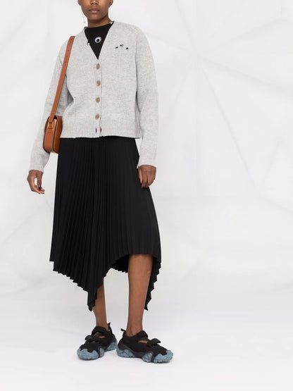 Distressed Button-Down Cardigan