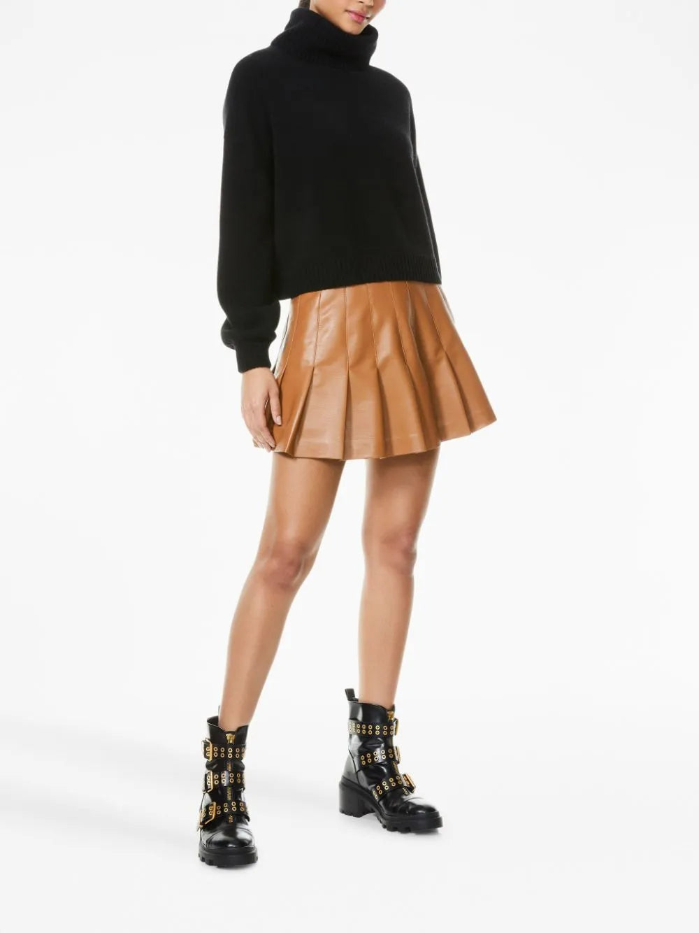 Carter Faux Leather Pleated Skirt