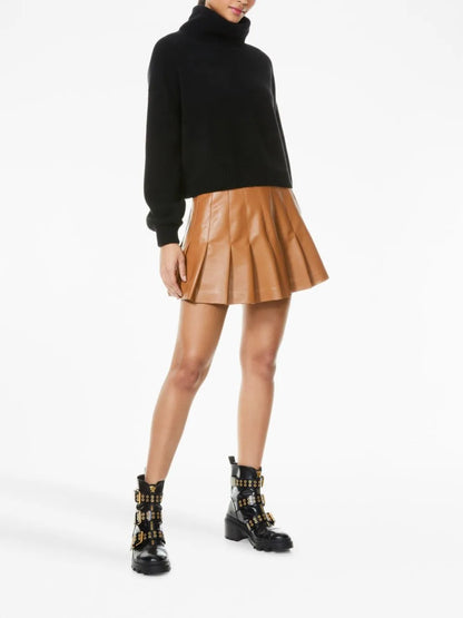 Carter Faux Leather Pleated Skirt