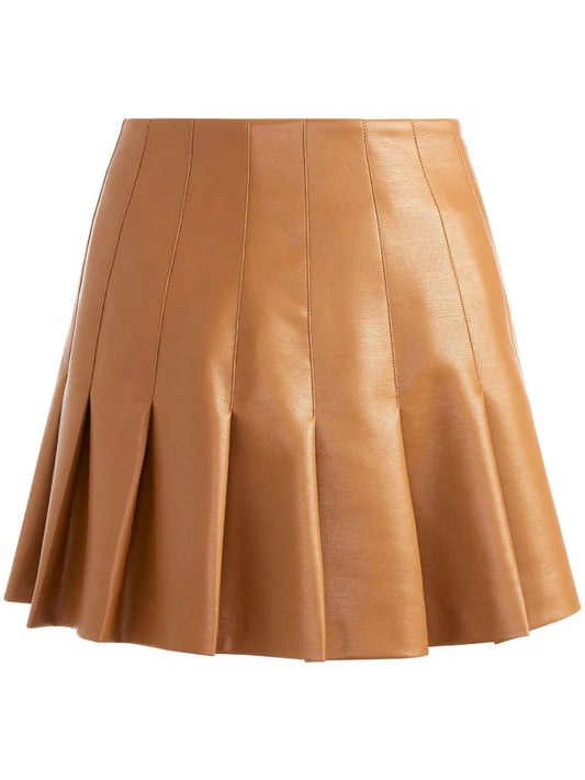 Carter Faux Leather Pleated Skirt