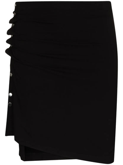 Ruched-Detail Asymmetric Miniskirt