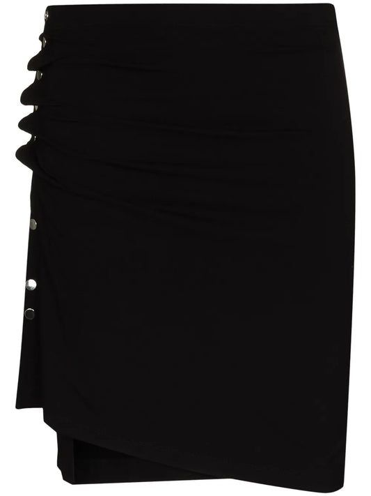 Ruched-Detail Asymmetric Miniskirt