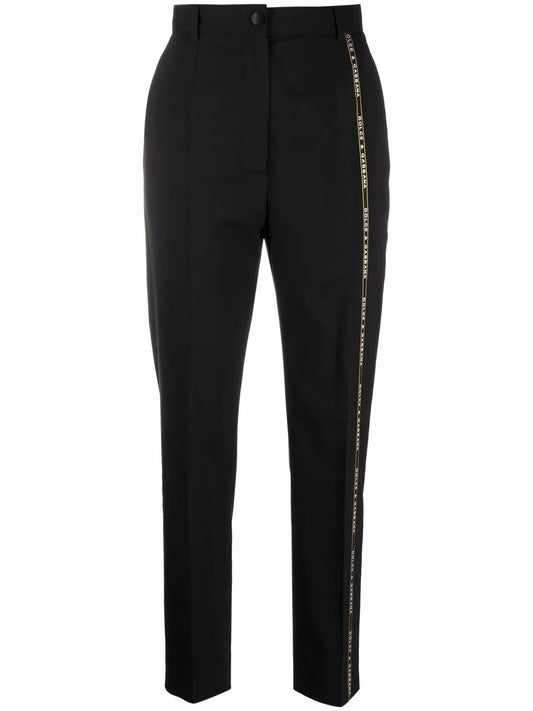 Logo-Trim Tapered-Leg Tailored Trousers