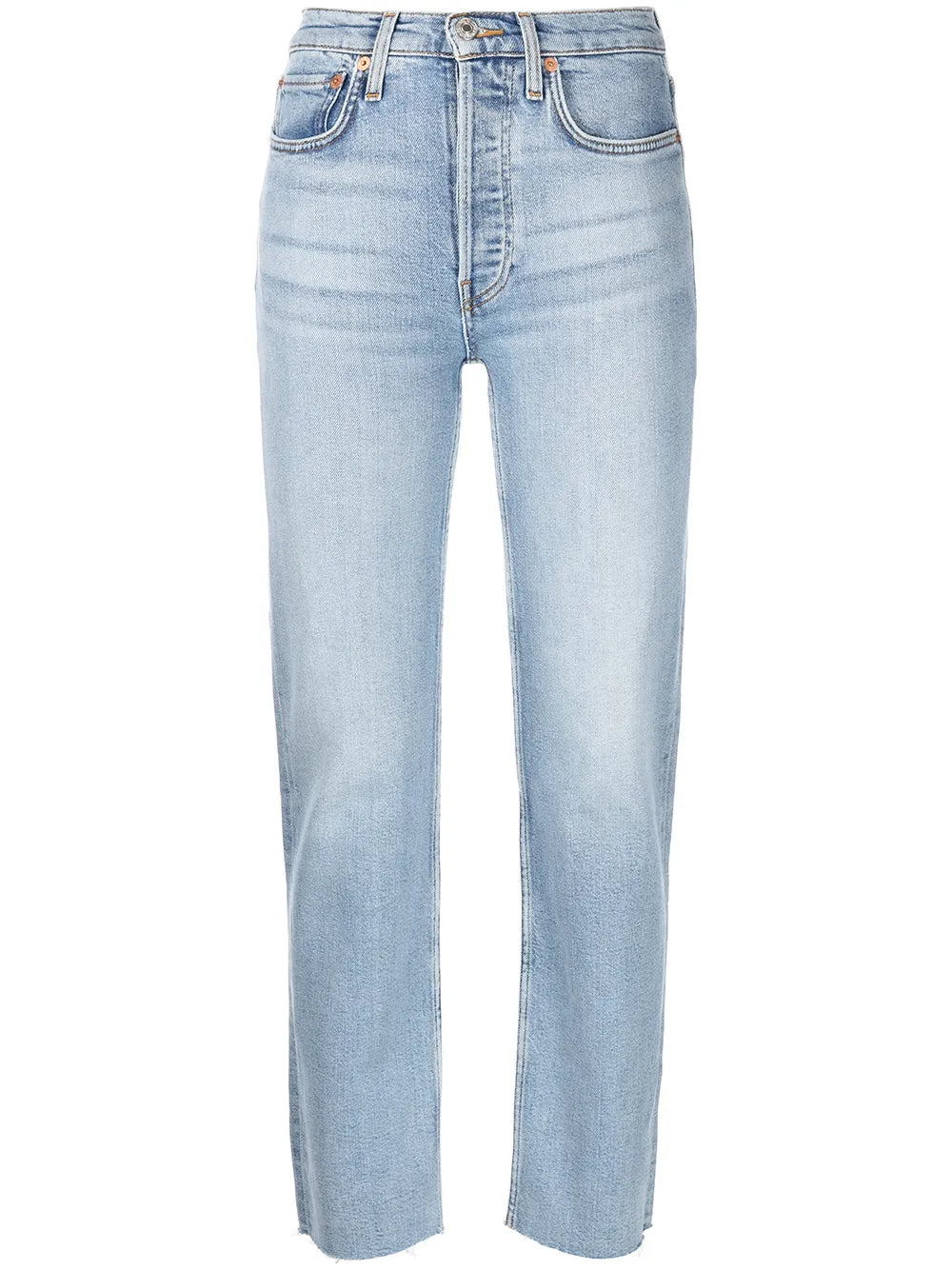 Stove Pipe High-Rise Straight Jeans