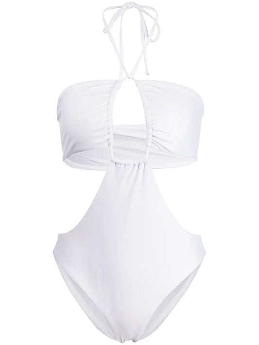 Bandeau-Style Rear-Tie Swimsuit