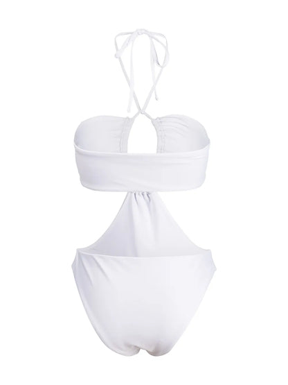 Bandeau-Style Rear-Tie Swimsuit