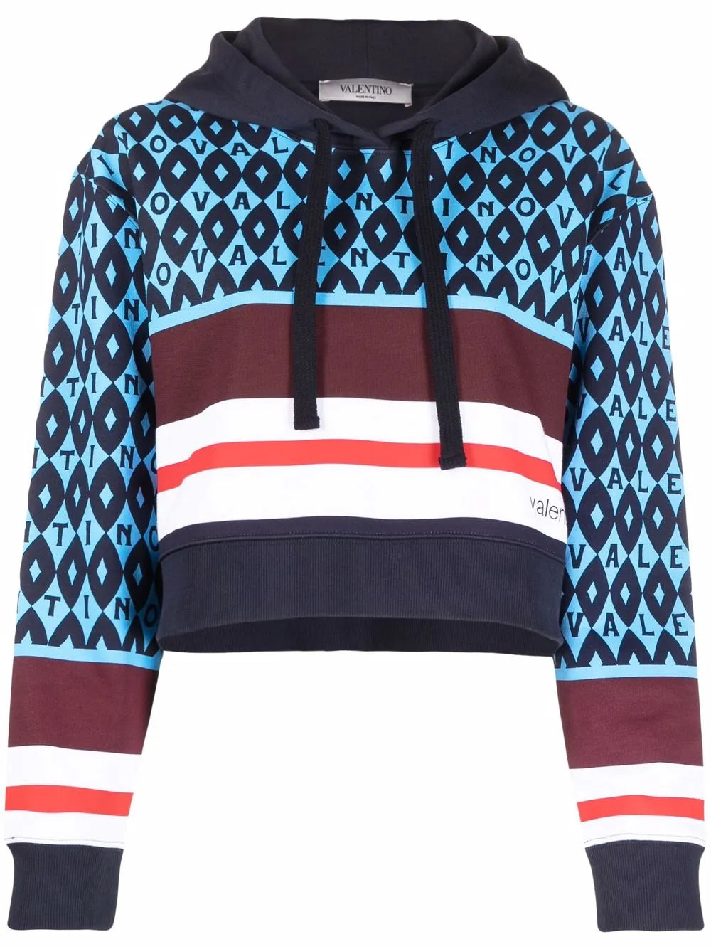 Logo-Print Striped Hoodie
