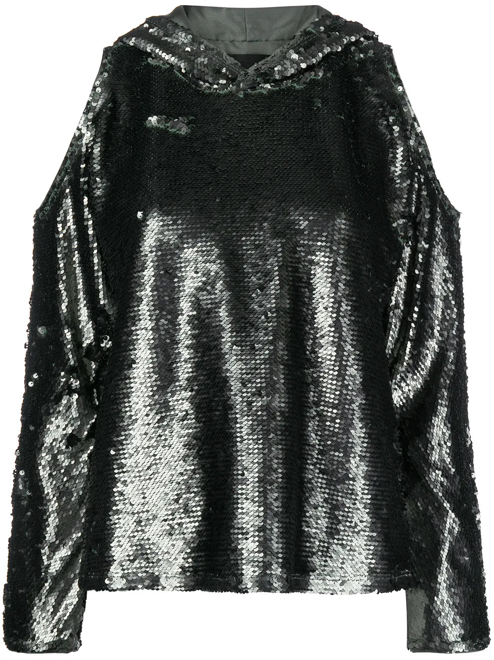 Asymmetric Cut-Detail Hoodie