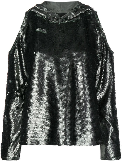 Asymmetric Cut-Detail Hoodie