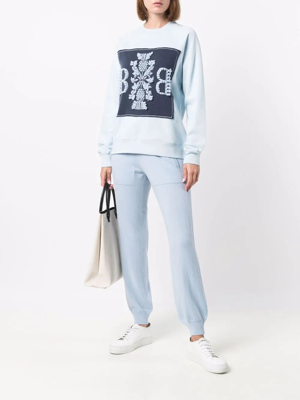 Embroidered Panelled Sweatshirt