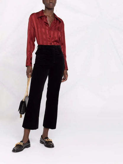 High-Waisted Cropped Trousers