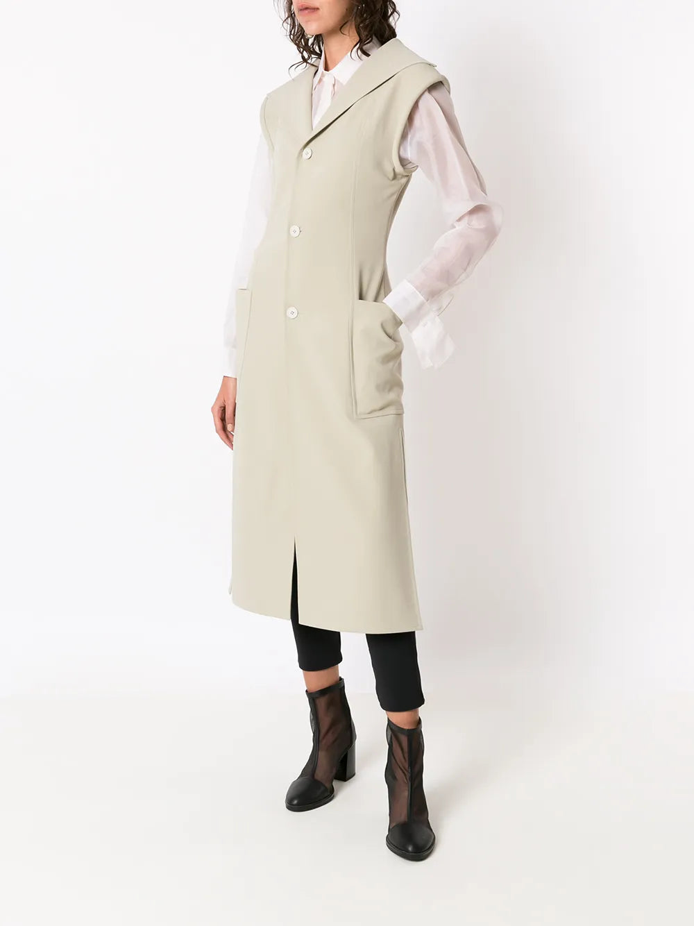 Sleeveless Longline Waistcoat