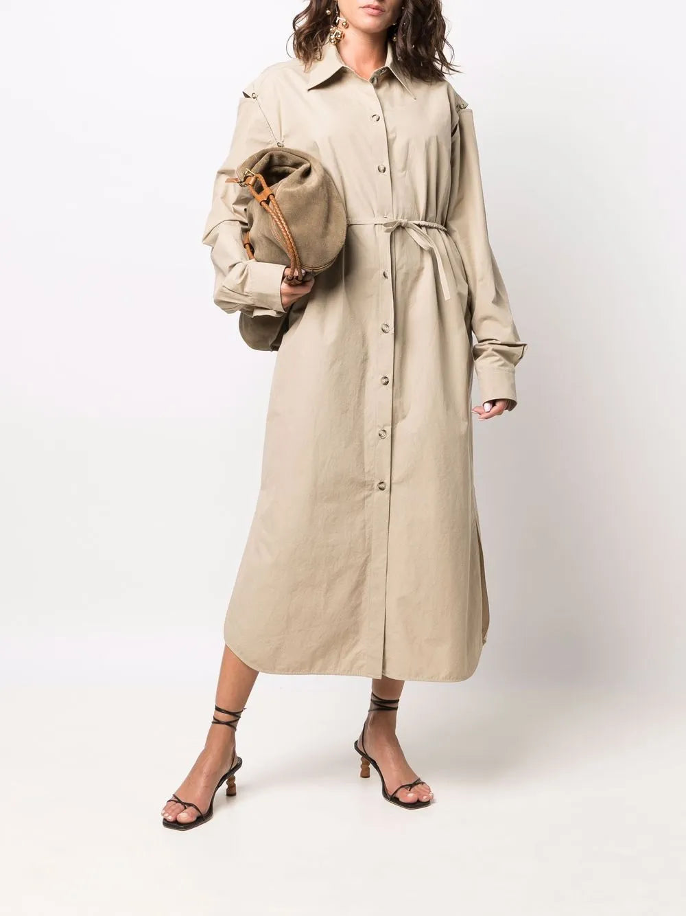 Belted Button-Down Shirt Dress
